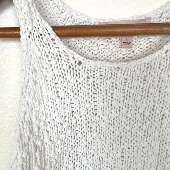 Philosophy Womens Tank Sz L Crochet Festival Boho Beachy Hippie Natural Earthy - Picture 5 of 8